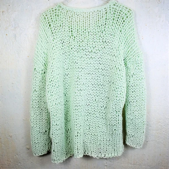 Anthropologie Moth Open Knit Sweater | Soft Mint Spring Layer - Picture 9 of 9